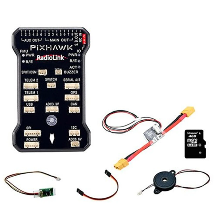 Radiolink Pixhawk PIX APM Flight Controller Combo with GPS Holder SE100 GPS Combo Buzzer 4G SD Card Telemetry Module Mounting