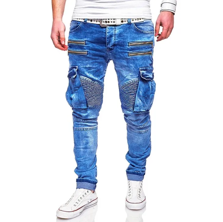 hb10718a 2020 Autumn new European size men fashion western washed jeans
