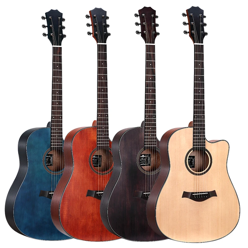 

Solid wood guitar 41 inch wholesale OEM Amuky solid top guitar matt factory price sales