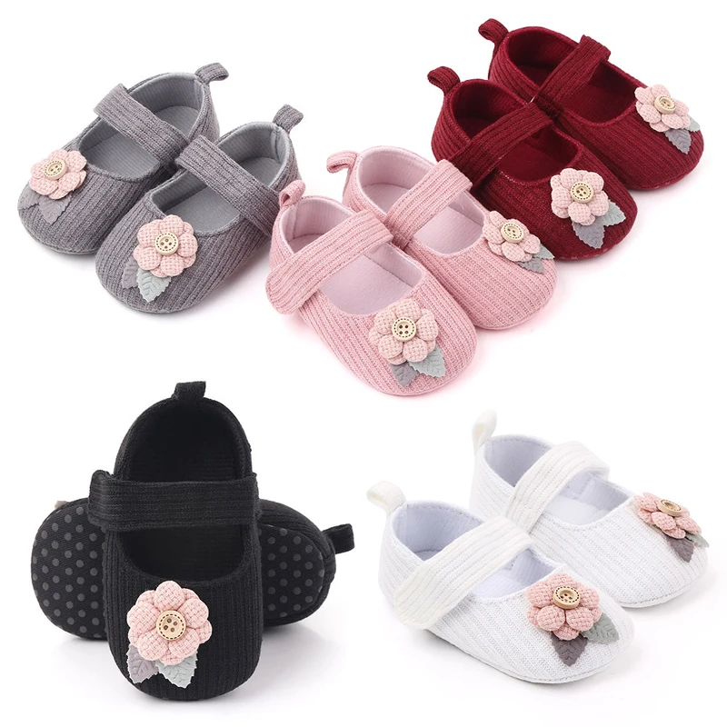 

Baby dress Shoes Newborn Fashion Girls lovely Flower Bow Non-slip First Walkers knitting Shoes Princess Casual Shoes B1, As photo