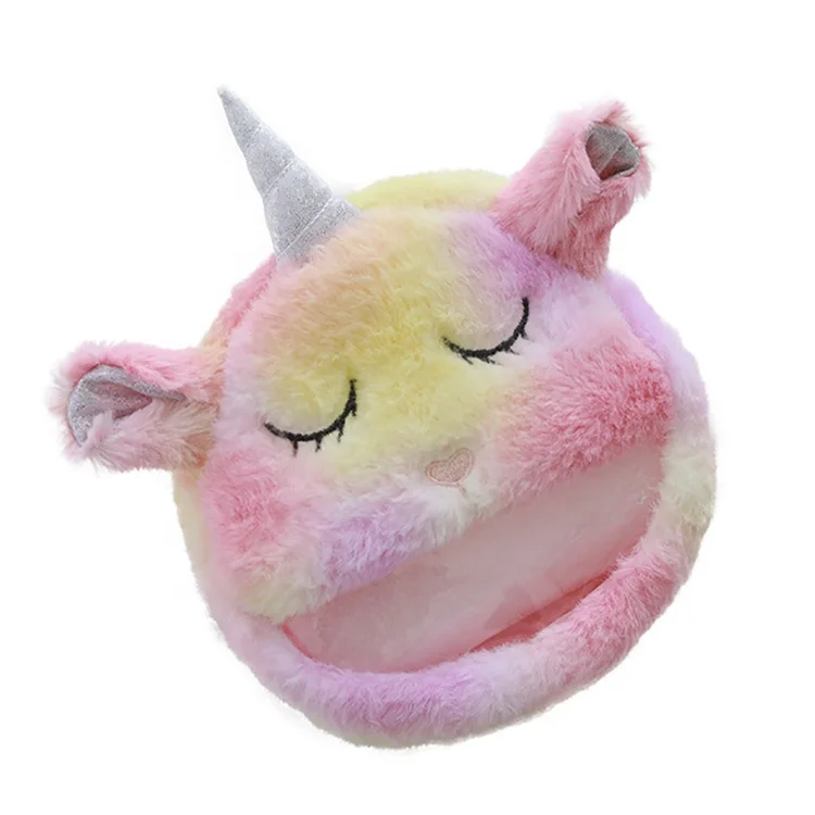 

Rainbow Colorful Plush Animal Cosmetic Bag Kids Unique Unicorn Plush Bag Coin Purse for girls, Pink