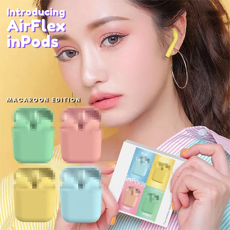 

2021 New Macaron Inpods 12 Tws Headphones Touch Control 5.0 I12 Tws Mini True Wireless Earphone Headsets inpods 12 matte color