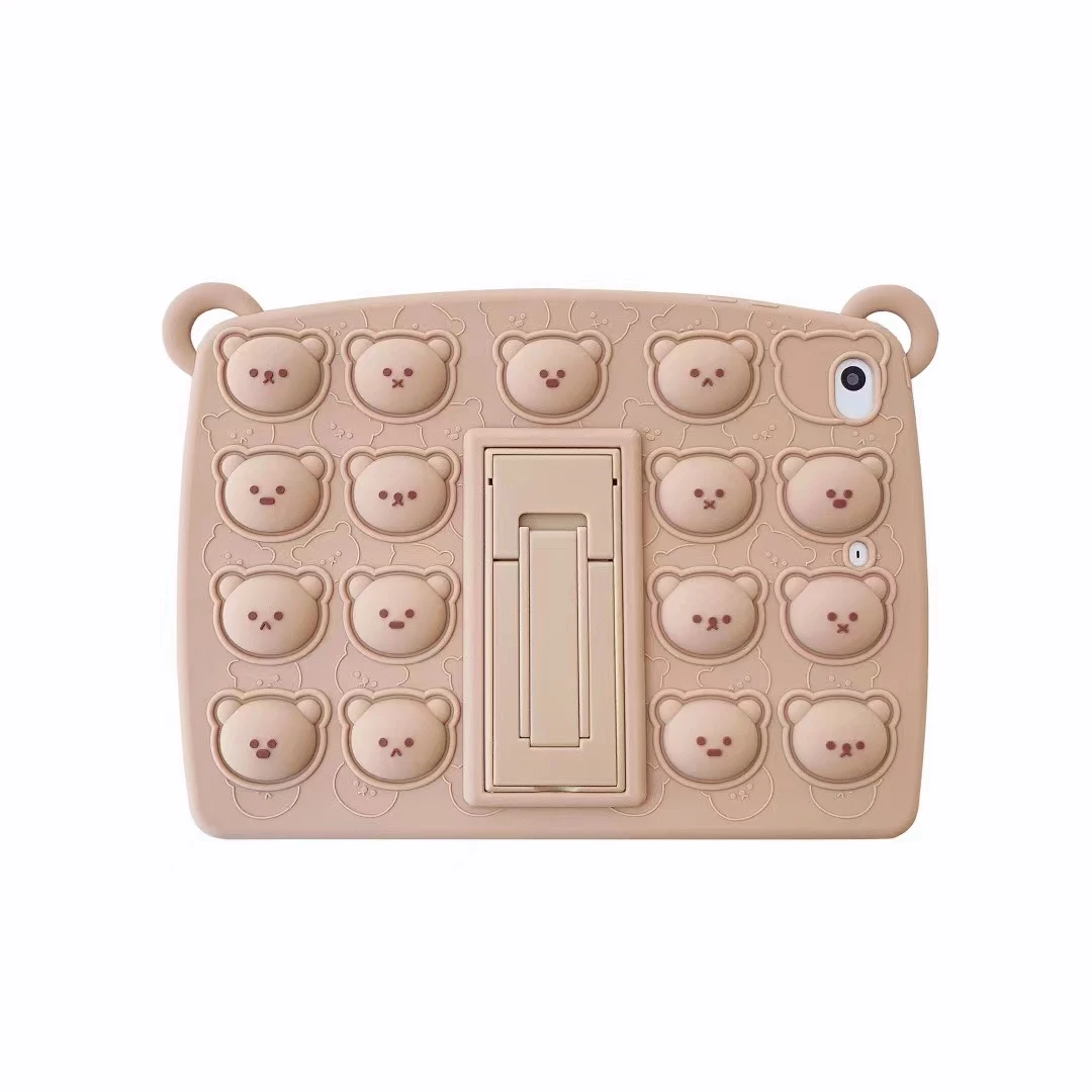 

Soft Silicone Case Cover For iPad 10.2 2019 Fidget Toys Squeeze Squishy Bears For iPad 2 3 4 Tablet PC Case Cover