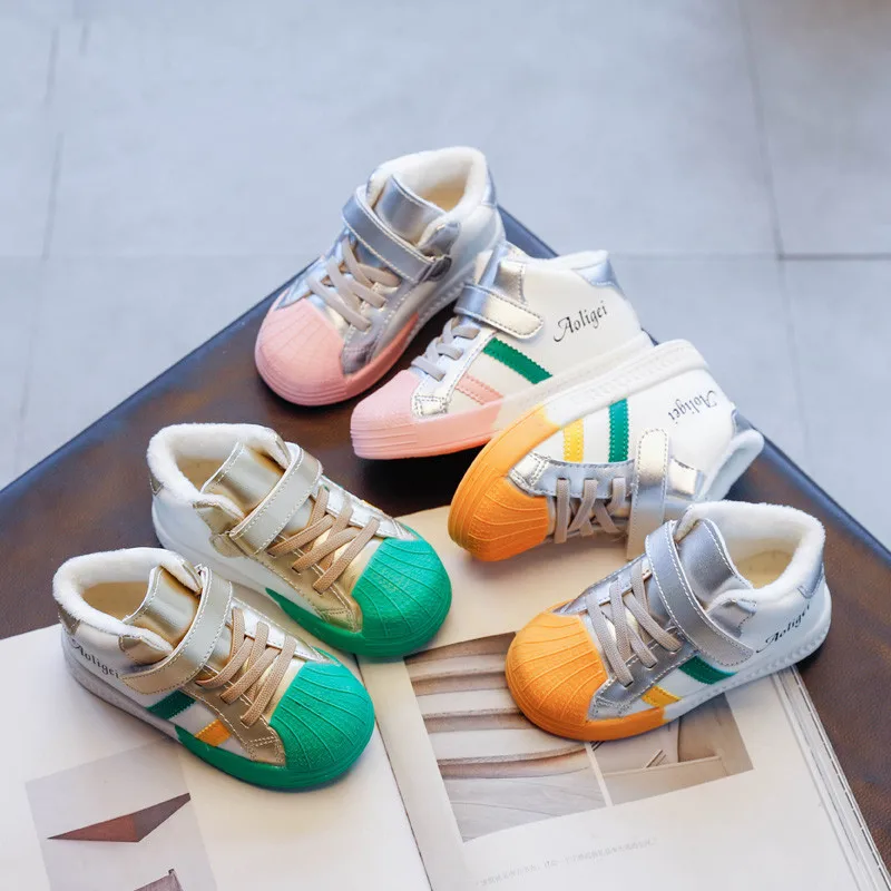 

High quality korean style patchwork designer winter 2020 kids men's casual shoes sneakers, Green/pink/orange