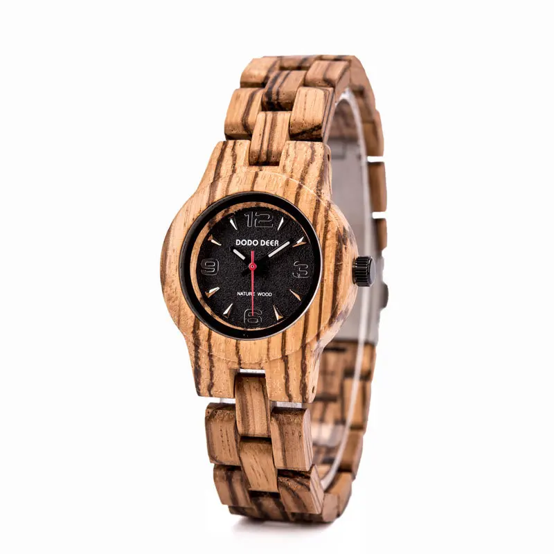 

2020 New Fashion DODO DEER Female Zebrawood Grain Watch women's koa wood watches for ladies