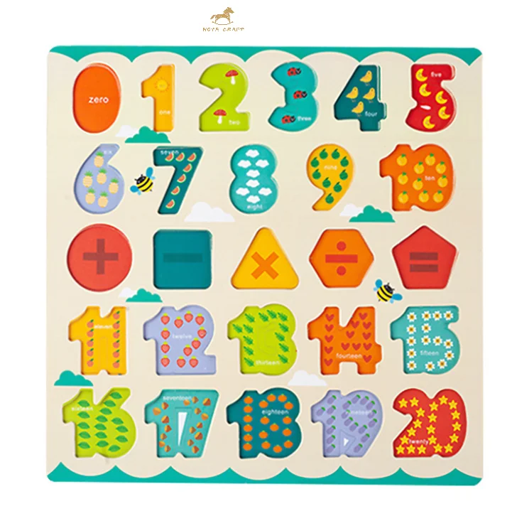 

Montessori learning board for kids wooden 0-20 numbers cognitive puzzle wooden cognitive puzzle