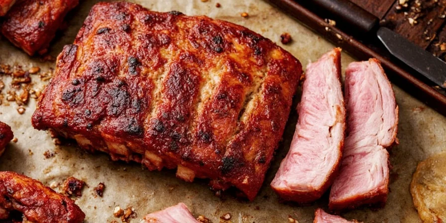 Neatly trimmed St. Louis style ribs