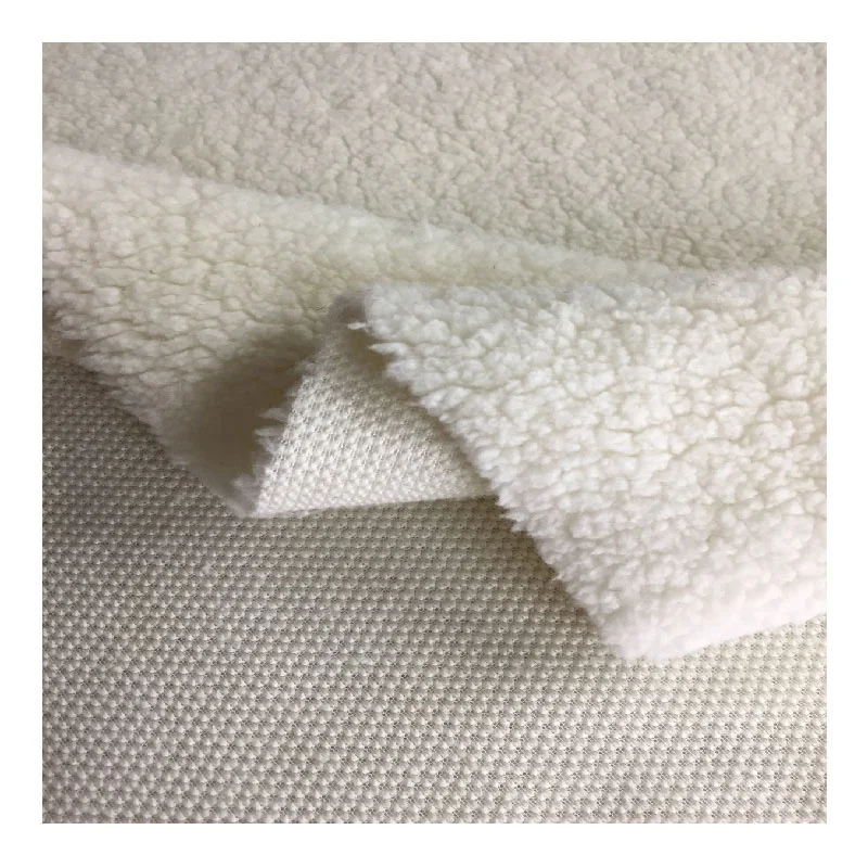 
100% polyester knitted warm soft sherpa fleece lining fabric  (60717920817)