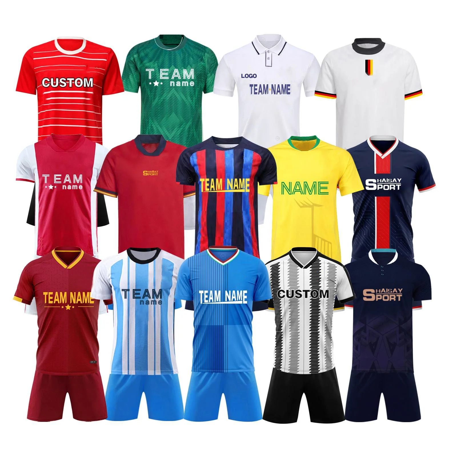 

2022 Contest Football Jersey Quick Dry Polyester Sportswear Men's Soccer Wear Set Uniforms Custom Football Soccer Jerseys