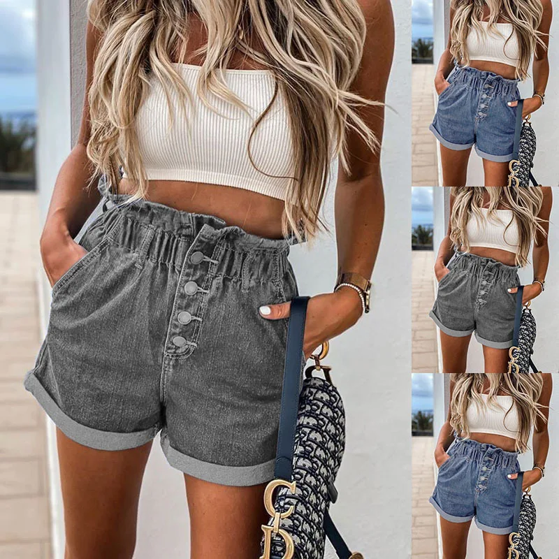 

Ladies Club Party High Waist Shorts Casual Jean Denim Shorts
