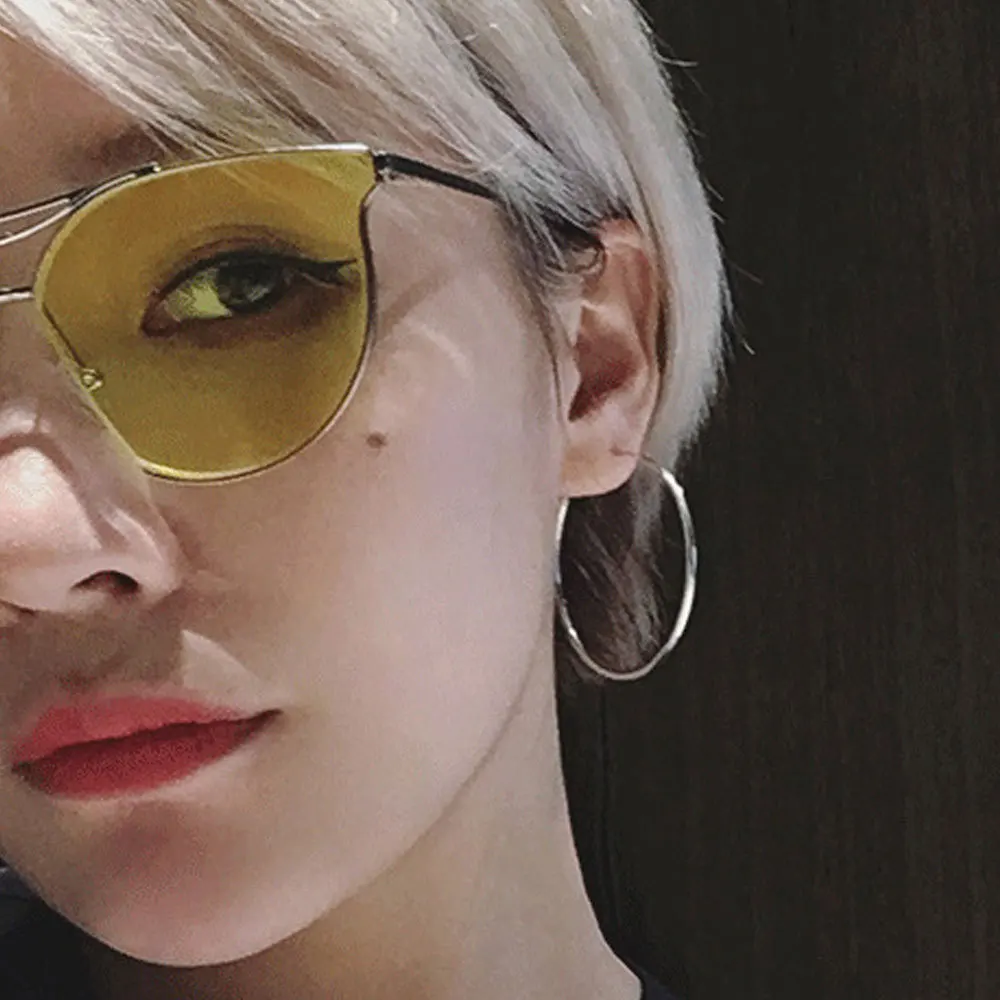 

A177 Popular product women large classic transparent ocean slice big frame shades color sunglasses