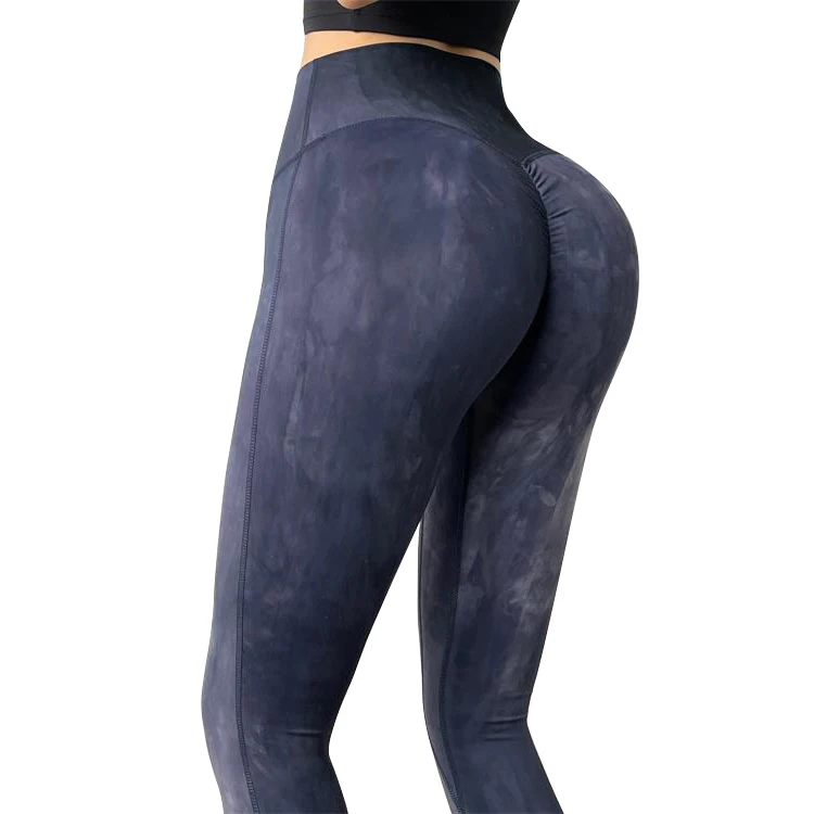 

Women Soft Compression Tie Dye Scrunch Performance Leggings