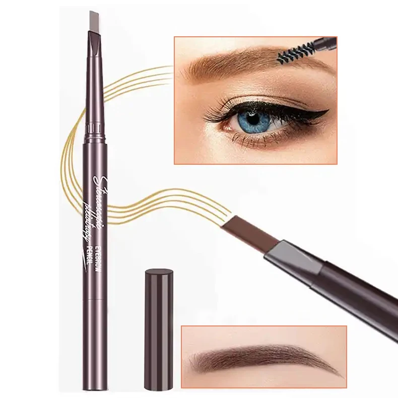 Best Selling 2 in 1 Grey Eye Brow Pencil With Brush Wholesale Factory Direct Sell Best Price Eyebrow Pen
