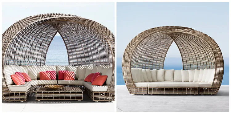 Contemporary design outdoor round bamboo daybed