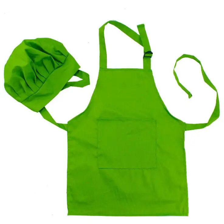 

Wholesale Cotton Customized kids apron and chef hat set cute OEM, Customized color