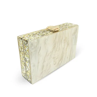 

Acrylic Bag, Shiny Crossbody Marble Pattern Box Clutch Evening Acrylic Bags/