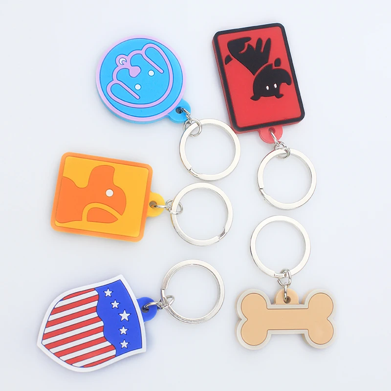 

Wholesale Pets Tag Engraving Silicone ID Pet Tag Keychain, Customized color
