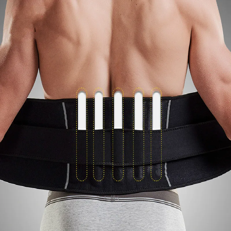 

Lumbar Support Belt Lower Back Double Pull Waist Straps Brace Pain Relief Gym Fitness, Black