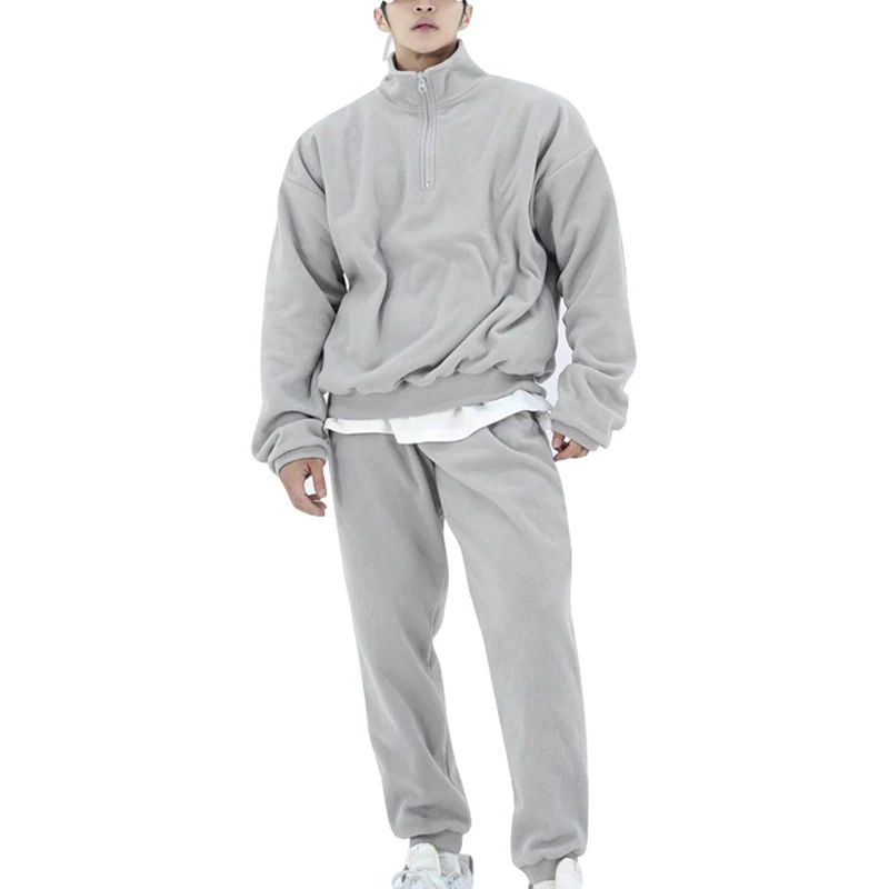 

Comfy Oversized Pullover Hooded Sweatshirts And Sweatpants For Men, Customized color