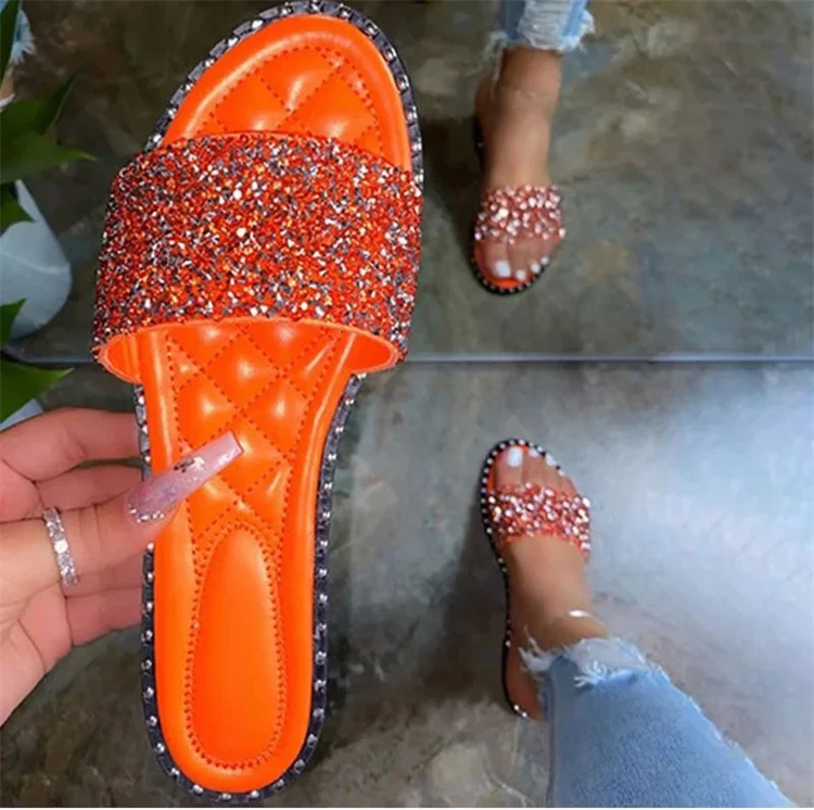 

2021 Factory sale women's sandals summer indoor bling beach slippers, Colorful
