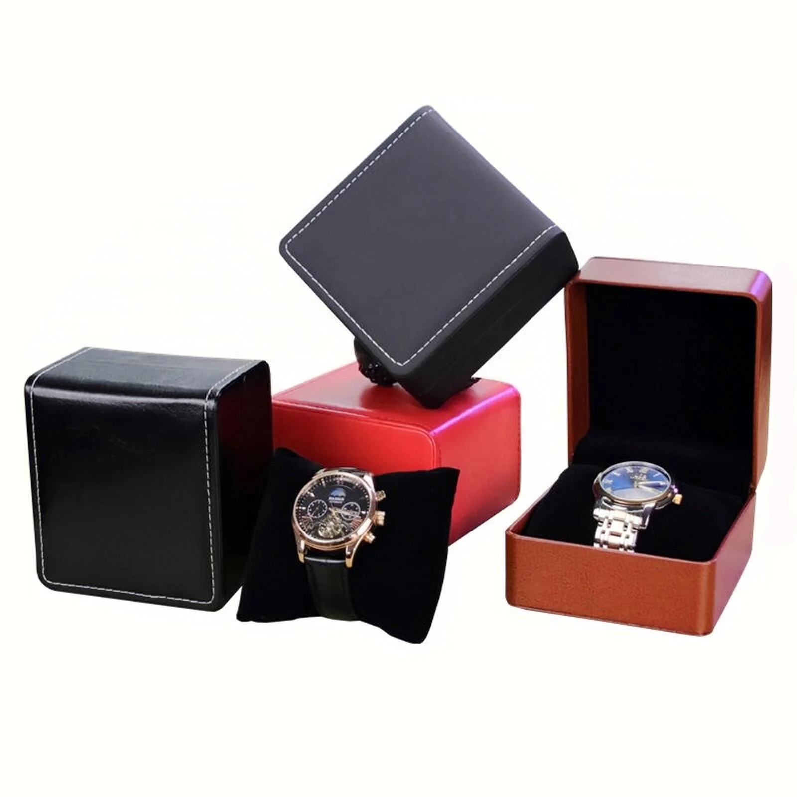 

A1 New Product Pu Leather Gift Wrap Box For Watch Luxury Custom Logo Watch Box