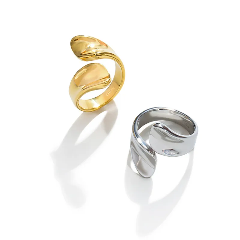 

Aimgal Jewelry 925 Sterling Silver Light luxury open simple ring