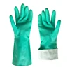 Green Flocked Lining Nitrile Gloves 18mil
