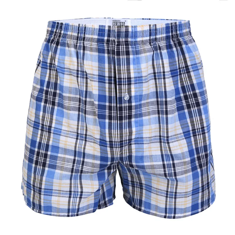 

Classic Fit Woven 100 Cotton Mens Underwear Boxer Shorts with Button Fly