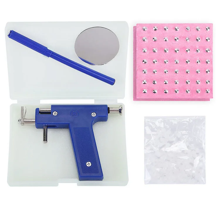 

Stainless Steel Ear Piercing Gun Set Piercing Tools, Blue handle
