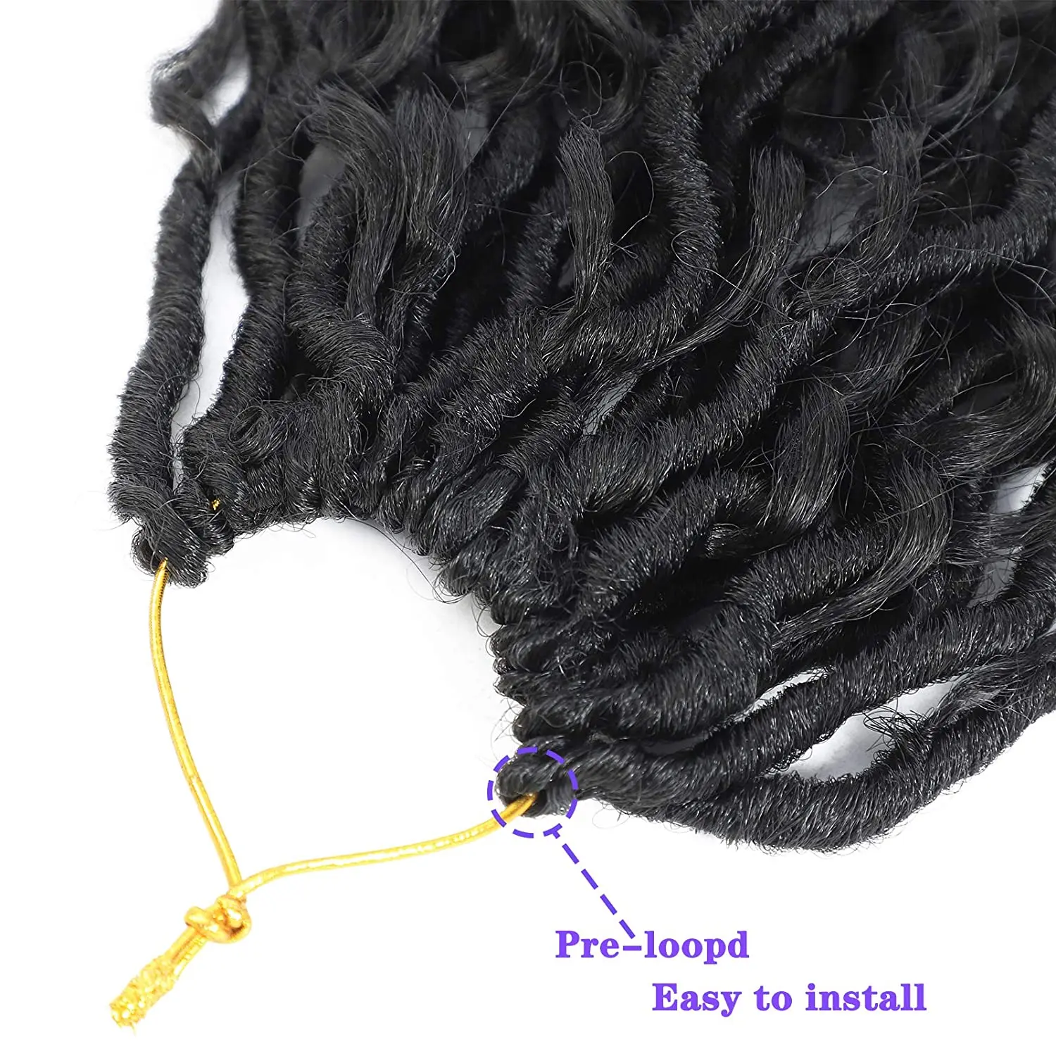 

Curly Faux Goddess Locs Crochet Hair Hippie Locs Synthetic Braids Hair Extensions