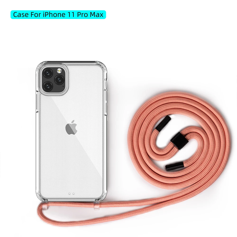 

Transparent 2 in 1 Phone Accessory DIY Crossbody Phone Case For iPhone X, Clear