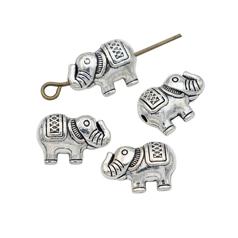 

Antique Silver Plated Elephant Spacer Loose Beads for Jewelry Making Bracelet DIY Handmade Craft