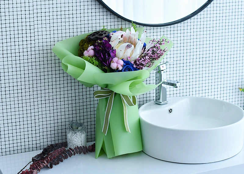 
Wholesale Korean Pure Color Waterproof OPP Gift Wrapping Paper Roll For Birthday, Flower 