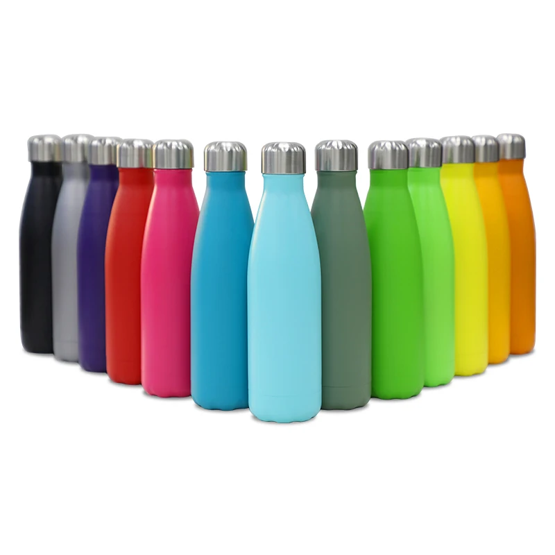 
cheap flask cola shaped water bottle insulated stainless steel vacuum cup 