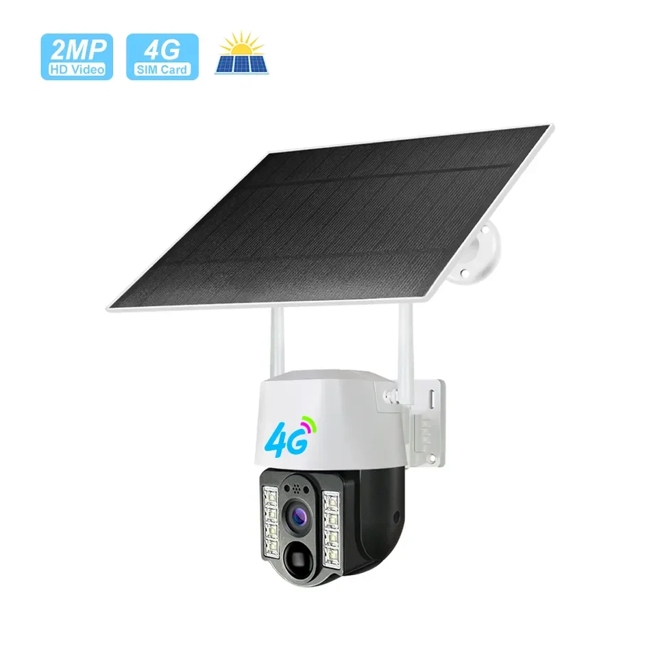 

New 4G Solar Camera Wireless Outdoor 1080P Solar Battery Powered Camera CCTV IP PTZ 4G Solar V380 Camera