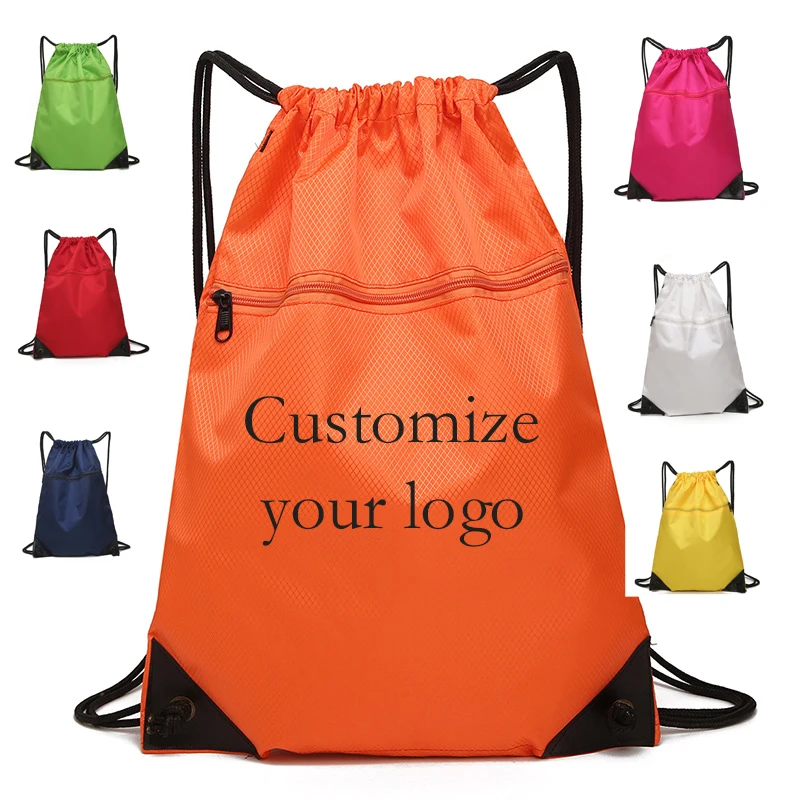 

Polyester Sports Drawstring Backpack Mesh Custom Logo Fitness Drawstring Bags For Promotion Fitness Training Backbage, 11 colors