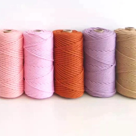 

High quality 3mm macrame rope cotton ropes single strand cotton rope, Customized