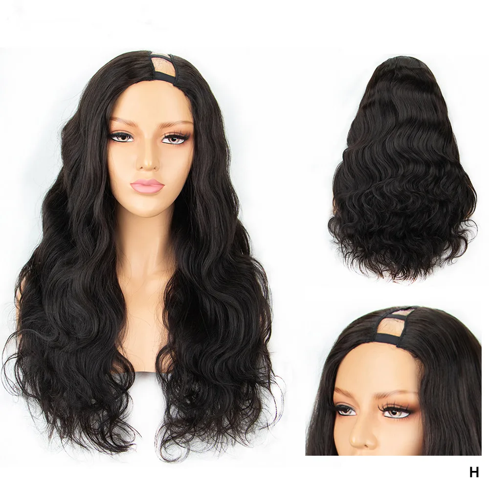 

U Part Wig Human Hair 150 Density Glueless Human Hair Wigs 10A Brazilian natural Hair loose Wave Can Be Permed & Dye