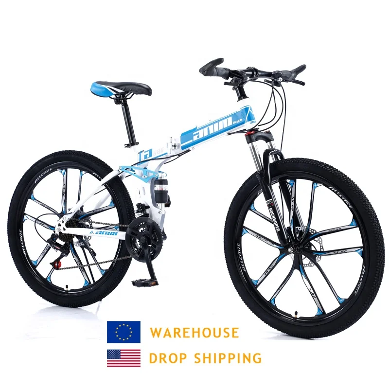 

21 24 27 30 Speed Outdoor Mountain folding bike bicycle for adults, Red,black, yellow, blue