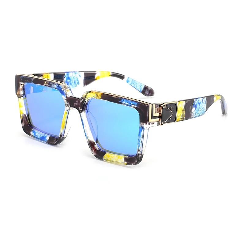 

2021 Fashion Square Mens Metal Sunglasses Women Luxury Shades UV400, 11 colors