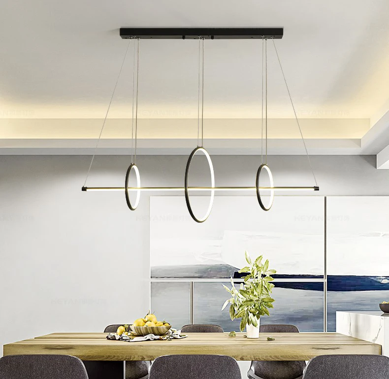 Nordic modern minimalist new restaurant chandelier creative loft lamp minimalist art wrought iron bar personality lighting