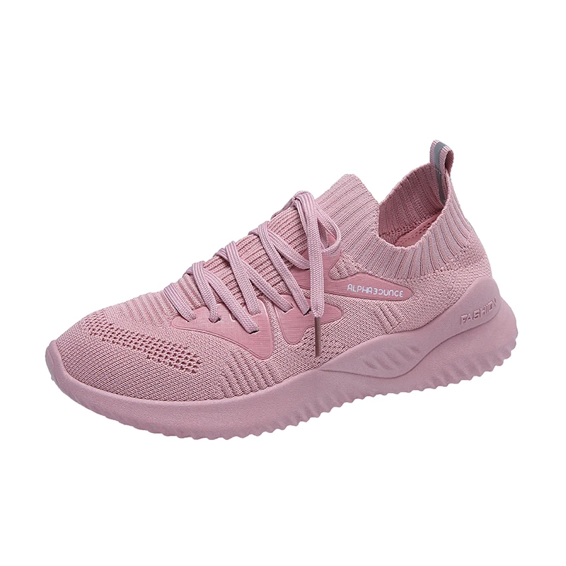 

2021 New Arrive Breathable Sports Sneakers China Suppliers Footwear Custom Sneaker Fashion Casual Shoe Women's Running Shoes, 3color(black,white,pink)