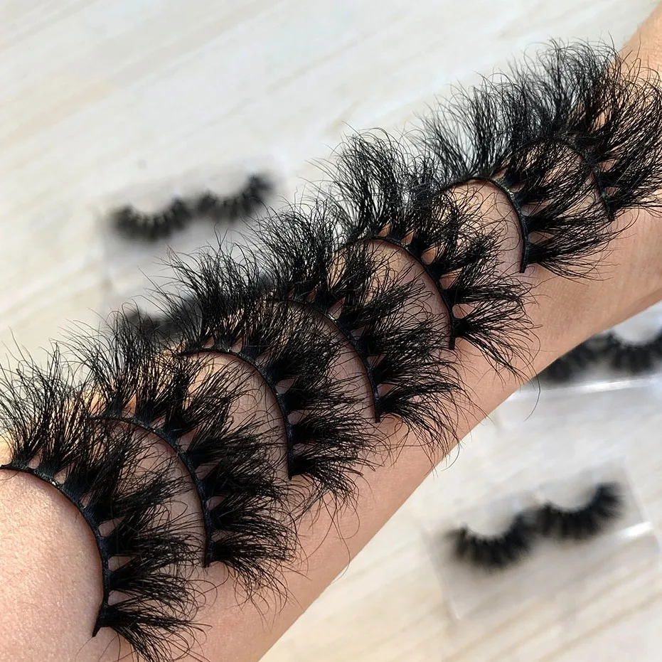 

Factory wholesale price 25mm 3d mink eyelashes real siberian mink 25mm lashes with customize own brand box