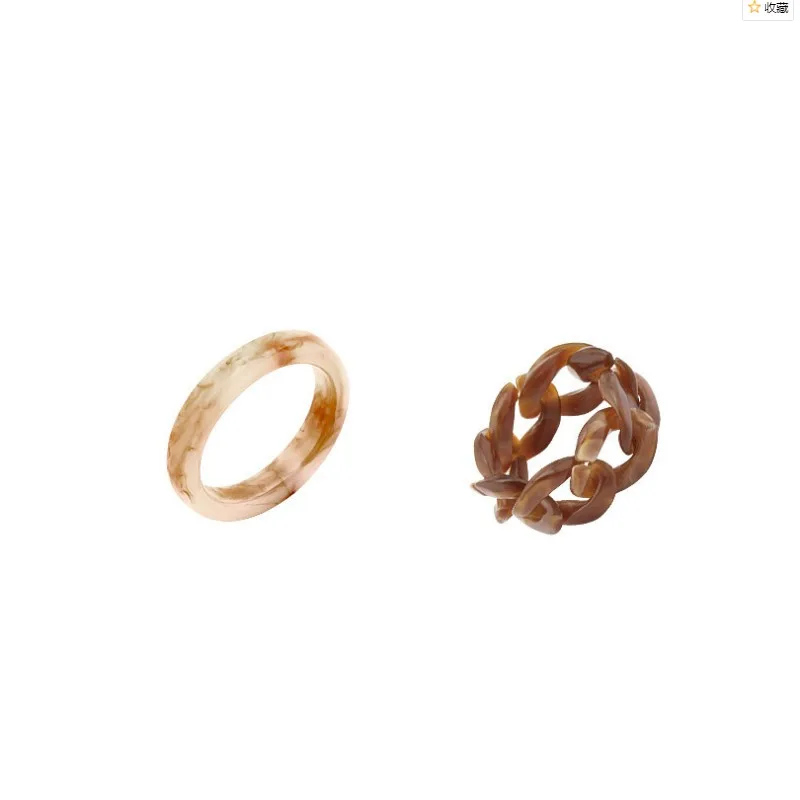 

Hot Selling 17mm Multi Colors Acrylic Resin Chain Finger Rings For Women Personalized Acrylic Ring Set, As pictures