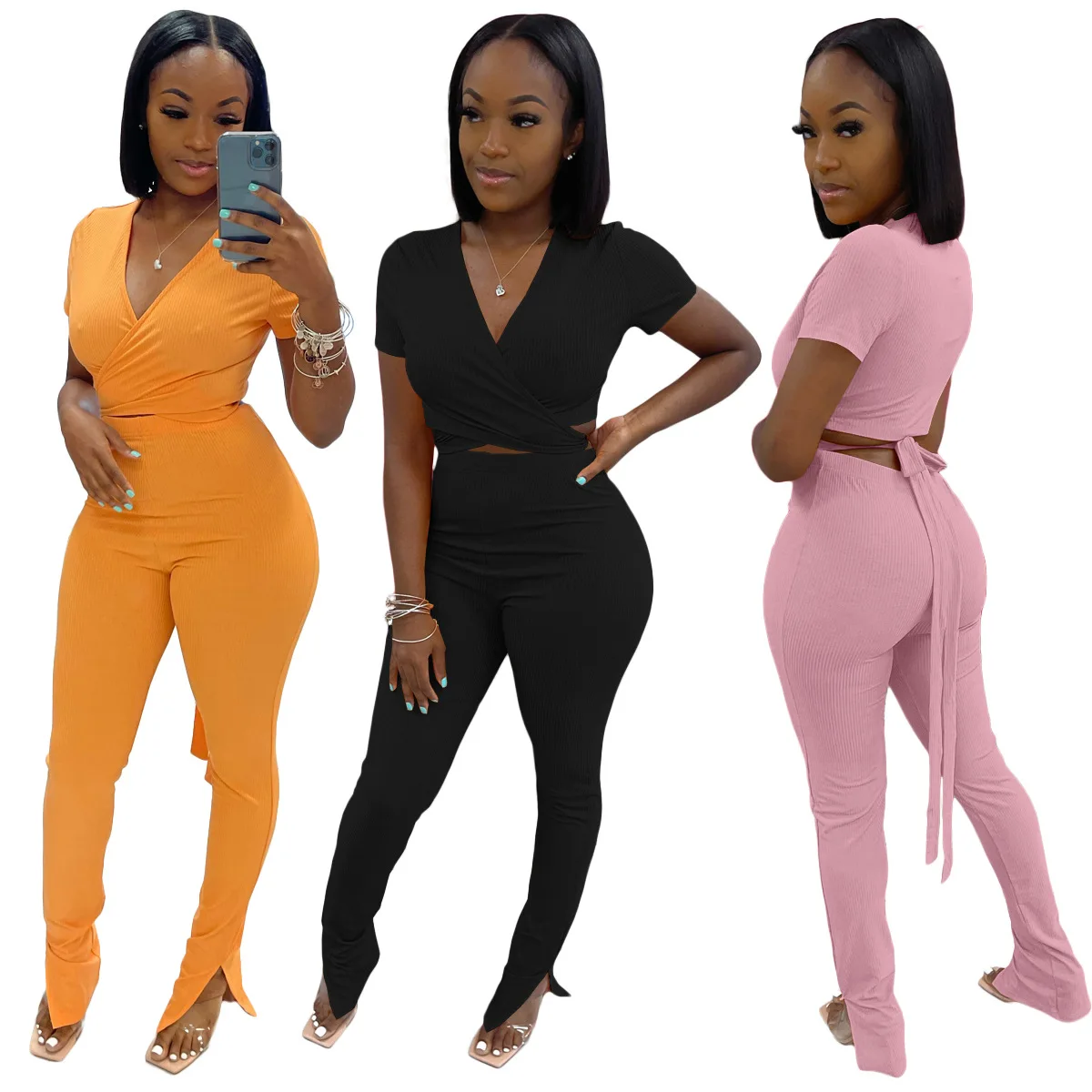 

Wholesale 2021 Fall Fashion Women Nightclub Outfit Yoga Pants Set Leggings Workout Clothing 2 Piece Pants Set