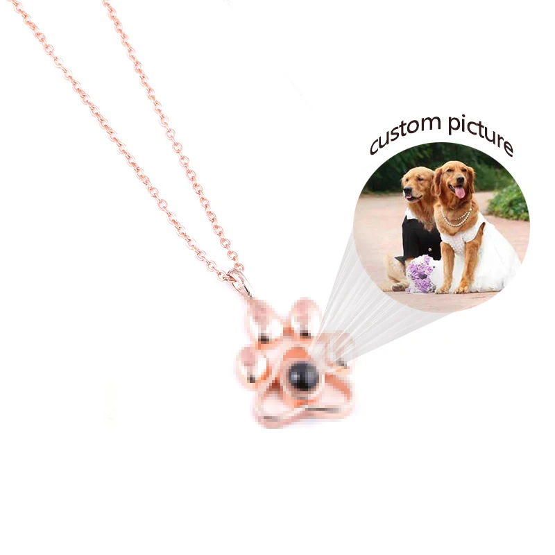 Dropshipping Custom Picture  Projection Pendant Pendant 100 Languages I Love You Necklace