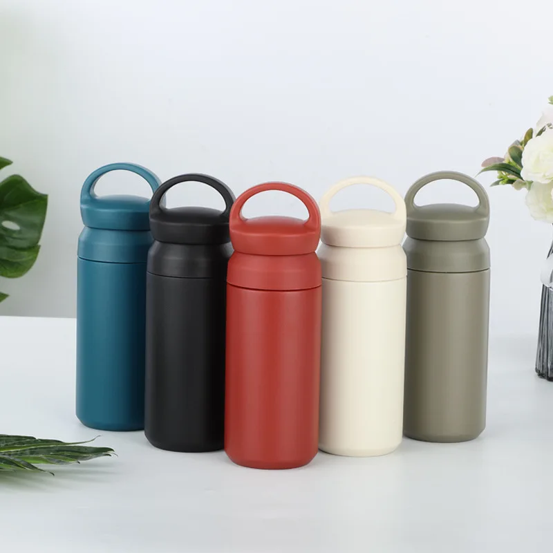 

Double Wall Insulated Water Bottle Stainless Steel Vacuum Flask With Handle, Customized color