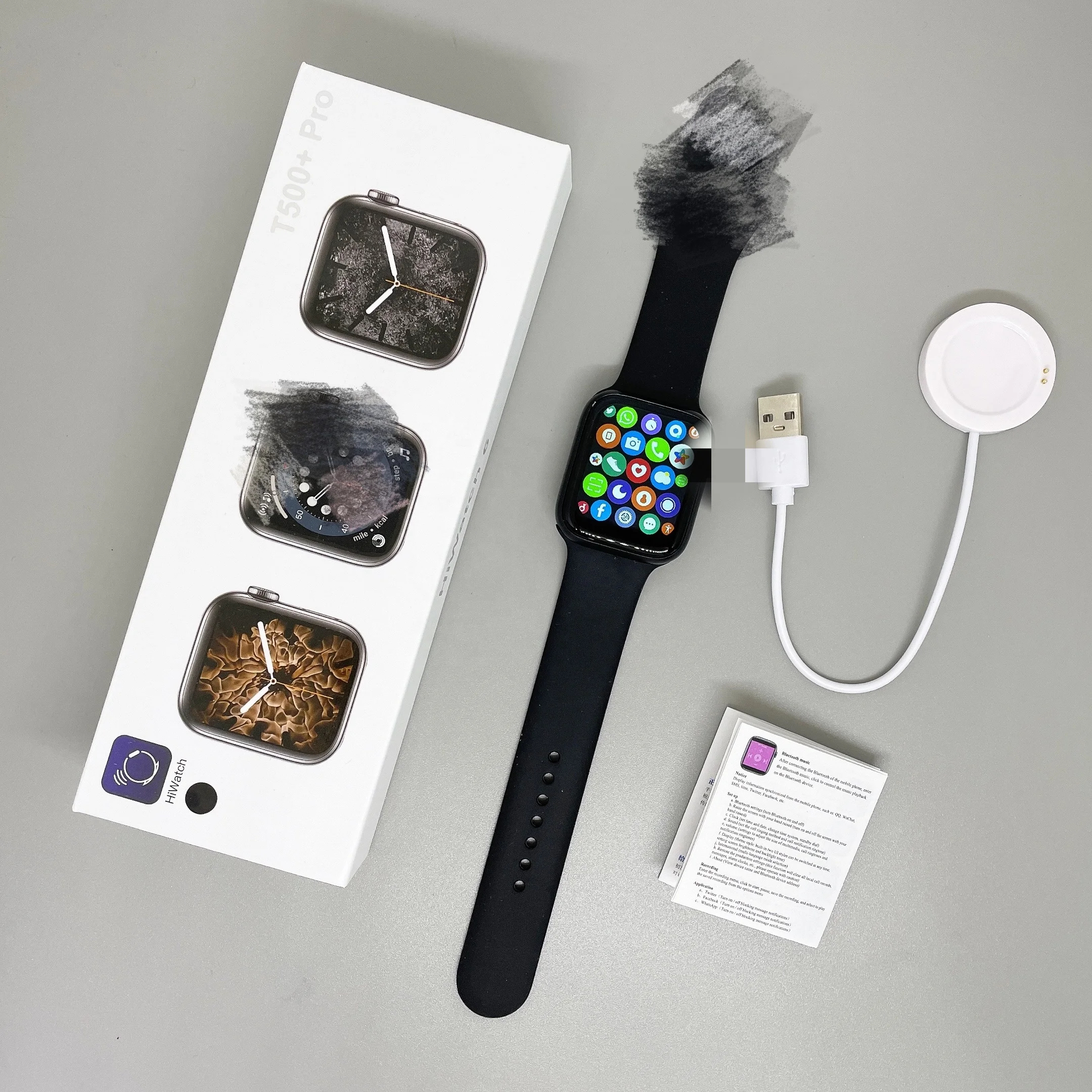 

2021 original i6 Smartwatch T500 plus pro 1.75 inch Bigger Screen Rotate Side Button Smart Bracelet with 4 UI Surface