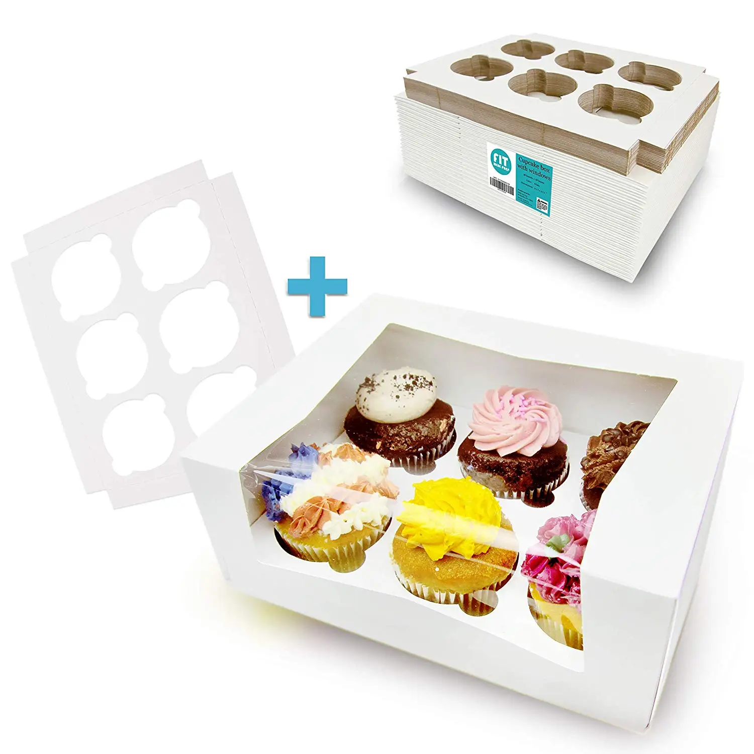 9x7x3 5inches White Cupcake Box With Window And Inserts Holds 6 Muffins Auto Popup Cardboard Bakery Container Buy White Cupcake Box With Window Box With Window And Inserts Cardboard Bakery Container Product On Alibaba Com