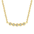Rinntin sn181 ファッションフラワージュエリー 925 スターリングシルバー 14kゴールドチェーンネックレスジュエリー